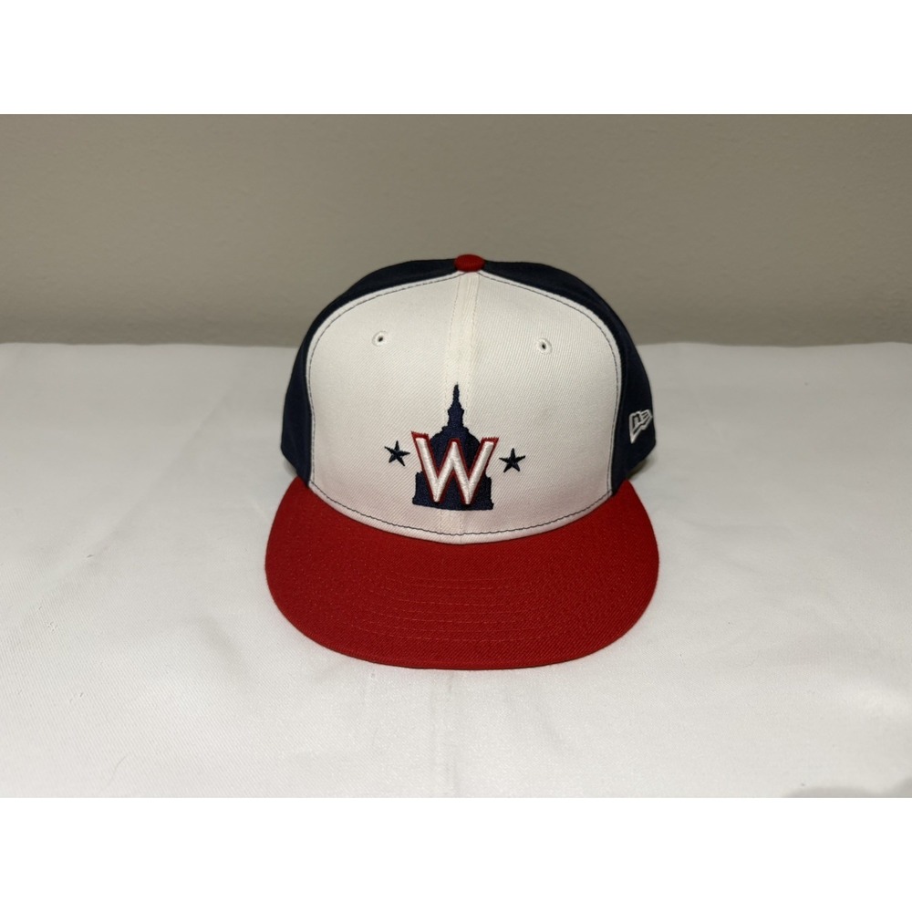 Washington Nationals Hat New Era 59Fifty Fitted Size 7 White Red Blue Alt Logo